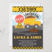 Baby shower de construction Invitation Invitation (Devant)