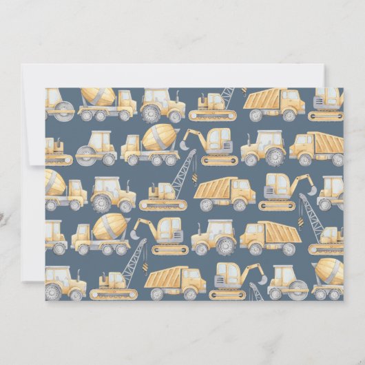 Baby shower de construction Invitation Invitation (Dos)