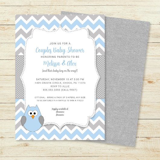 Baby shower de couple Invitation + tombole de couc
