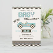 Baby shower de course automobile Invitation (Debout devant)