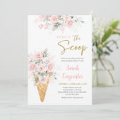 Baby shower de crème glacée Invitation fille (Debout devant)