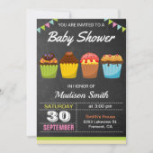Baby shower de Cupcake sucré mou Invitation (Devant)