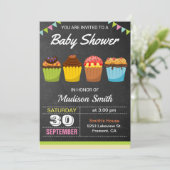 Baby shower de Cupcake sucré mou Invitation (Debout devant)