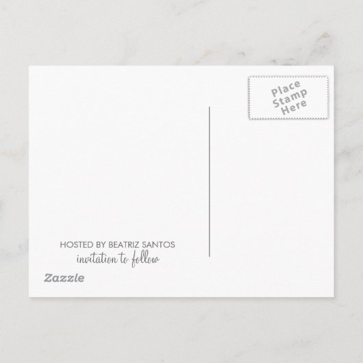 Baby shower De datum opslaan Briefkaarten Aangepas (Achterkant)