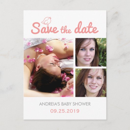 Baby shower De datum opslaan Briefkaarten Aangepas (Voorkant)