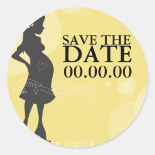Baby shower De datum opslaan Ronde Sticker