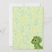 Baby shower de dinosaure vert mignon Invitation (Dos)