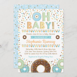 Baby shower de Donut de garçon Invitation de dough