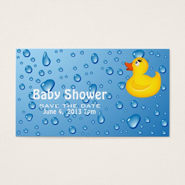 Baby shower de Duckie Jaune Enregistrer la date (Devant)