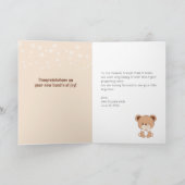 Baby shower de félicitations pour bébé ours carte (Intérieur)