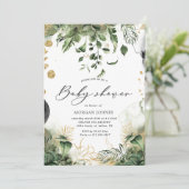 baby shower de feuillage tropical Invitation (Debout devant)