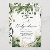 baby shower de feuillage tropical Invitation (Devant / Derrière)