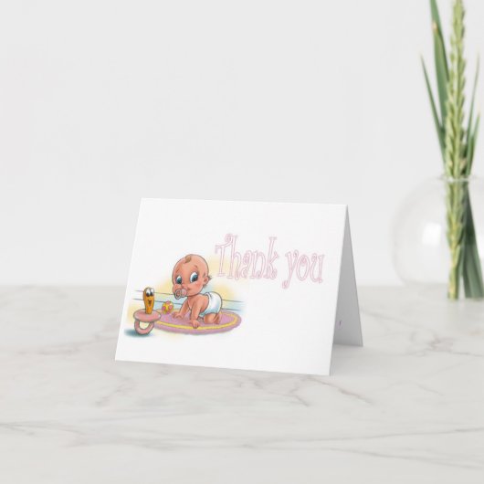 Baby shower de fille - Merci (Devant)