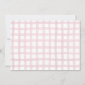 Baby shower de fille rose En vichy Carte de remerc (Dos)