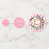 Baby shower de fille rose personnalisée confetti (Devant)