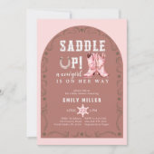 Baby shower de fille rose Saddup Invitation (Devant)