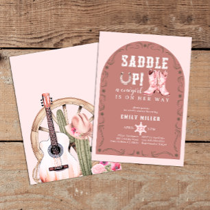 Baby shower de fille rose Saddup Invitation
