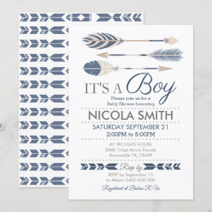 Baby shower de flèche Tribal Invitation Garçon