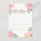 Baby shower de fleurs d'aquarelle rose Carte II (Devant)