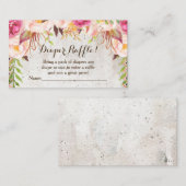 baby shower de fleurs de boho cartes de tombole (Devant / Derrière)