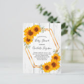 Baby shower de fleurs de soleil invitation bois ru (Debout devant)