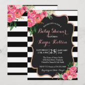Baby shower de fleurs vives Invitation (Devant / Derrière)