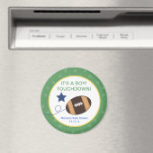 Baby shower de football 3 pouces Rond Favor Magnet (In Situ (Lave-vaisselle))