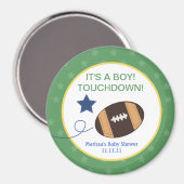 Baby shower de football 3 pouces Rond Favor Magnet (Recto/Verso)