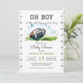 Baby shower de football aquarelle Invitation (Debout devant)