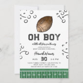 Baby shower de football aquarelle Invitation (Devant)