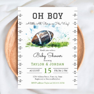 Baby shower de football aquarelle Invitation