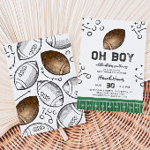 Baby shower de football aquarelle Invitation