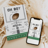 Baby shower de football aquarelle Invitation