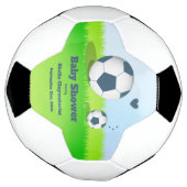 Baby shower de football bleu | Boule de soccer (Tourné)