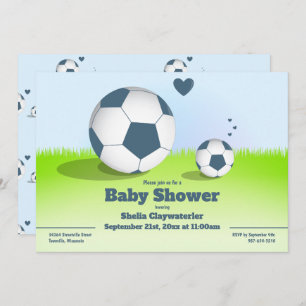 Baby shower de football/football bleu Invitation