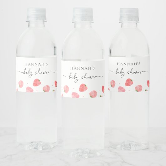 Baby shower de fraise bouteille d'eau Étiquettes (Bouteilles)
