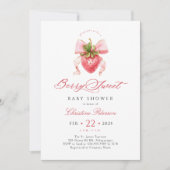 Baby shower de fraise Coquette Invitation (Devant)