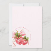 Baby shower de fraise Coquette Invitation (Dos)