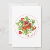 Baby shower de fraise Invitation fille (Dos)