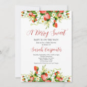Baby shower de fraise Invitation fille (Devant)