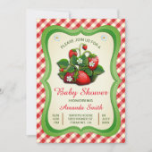 Baby shower de fraise sucrée Invitation (Devant)