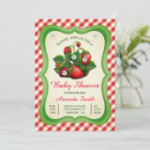 Baby shower de fraise sucrée Invitation (Debout devant)