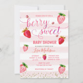 Baby shower de fraise sucrée Invitation (Devant)