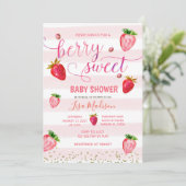 Baby shower de fraise sucrée Invitation (Debout devant)