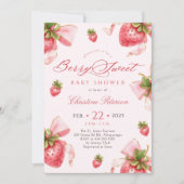 Baby shower de fraises Coquette Invitation (Devant)