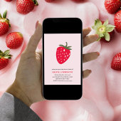Baby shower de fraises rouge et rose Invitation