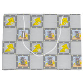 Baby shower de fromage et de souris Sac cadeau gri (Devant)