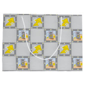 Baby shower de fromage et de souris Sac cadeau gri (Dos)