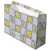 Baby shower de fromage et de souris Sac cadeau gri (Devant Angle)