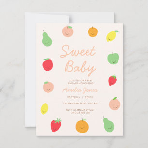 Baby shower de fruits coloré et mignon Invitation